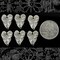 Antiqued Silver Plated Brass Heart Shaped Leaf Connectors - Set of Six - S-2C60